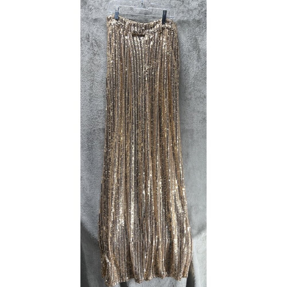 Wisteria Lane women's Small sequin pants GOLD shimmer Shine Performance￼ Dance